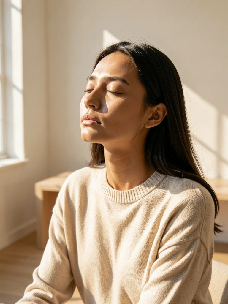 Momento de descanso auditivo en un entorno tranquilo